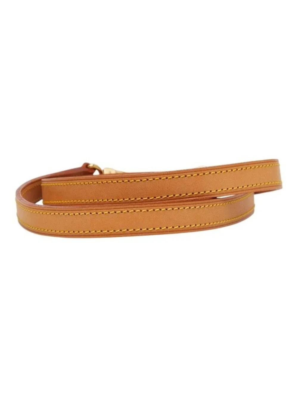 Louis Vuitton Shoulder Strap Beige Gold Leather Plated